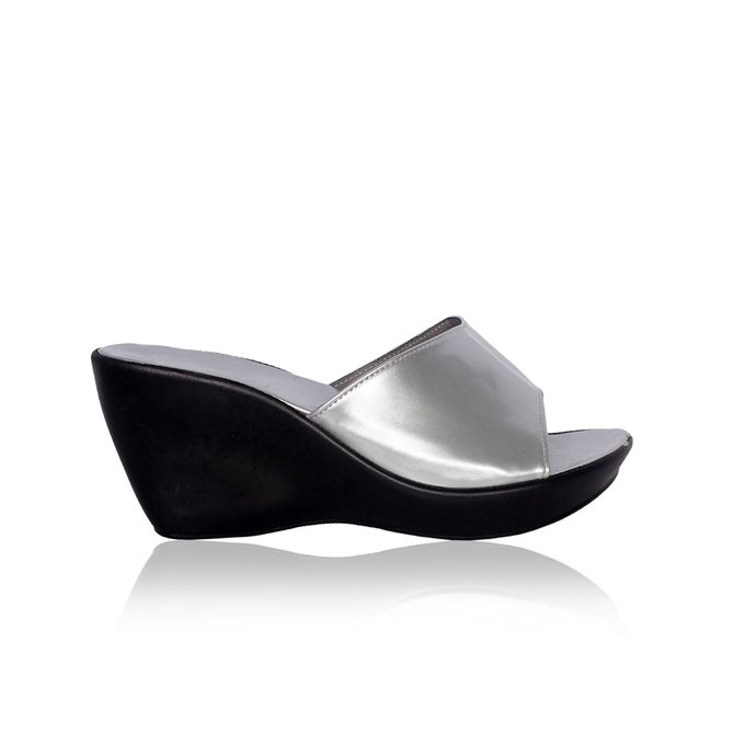 Fashion Ladies Wedge Shoe - Silver 