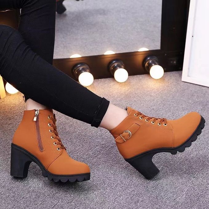 product_image_name-Fashion-2021 Womens Casual Shoes High Heels - Brown-1