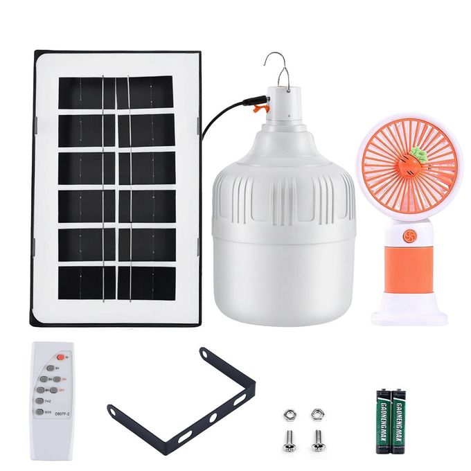 Generic 19cm Portable Solar Light Bulb with Remote Control