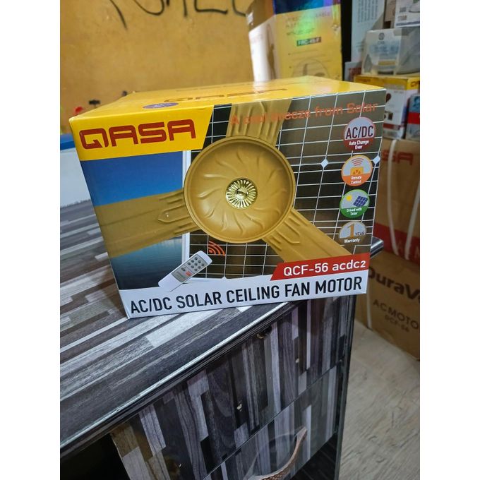 Qasa Solar Ceiling Fan AC/DC with Gold colour