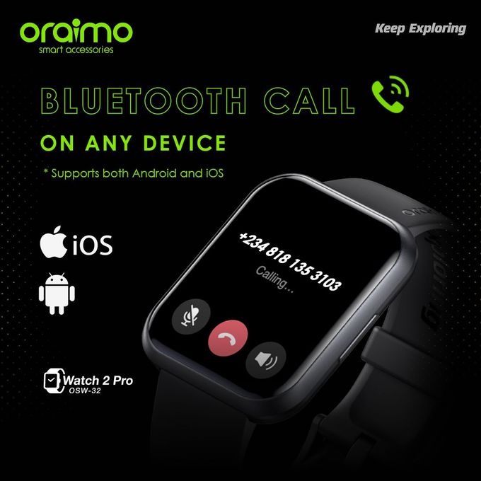 Oraimo Smart Watch Pro OSW-16 Pro Blue Edition Curved Display Waterproof -  Blue - TilyExpress Uganda