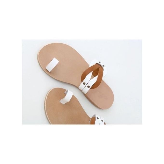product_image_name-Fashion-Skyros Multi Metallic Slide Slippers - White/Brown-1
