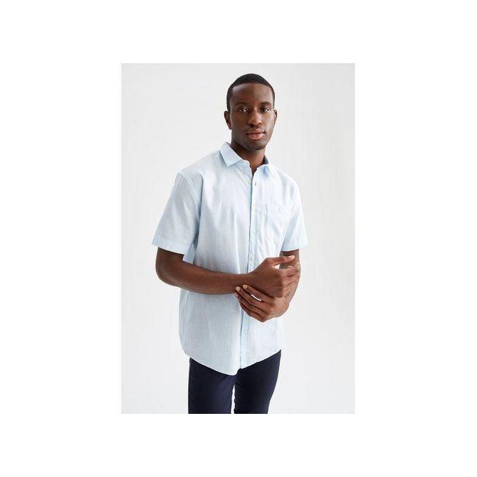 Woven Short Sleeve Shirt - Blue 