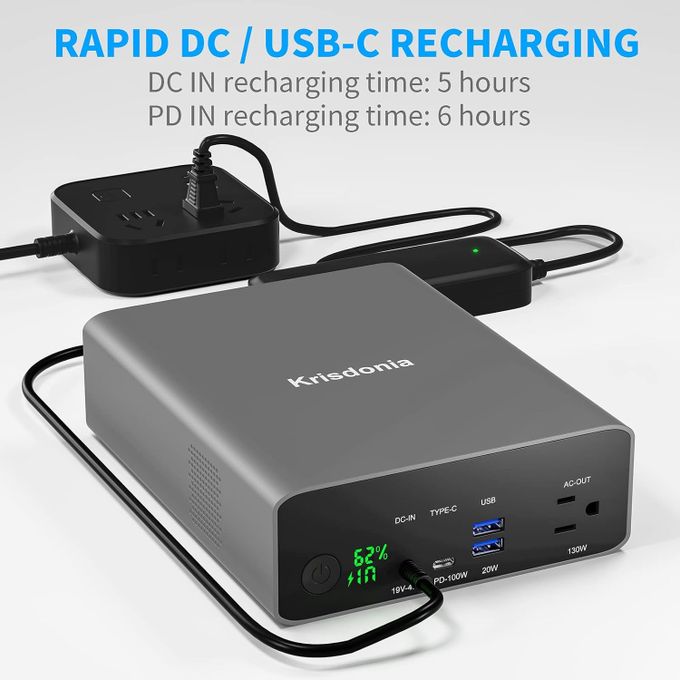 krisdonia ac outlet portable charger 60000mah 110v 130w