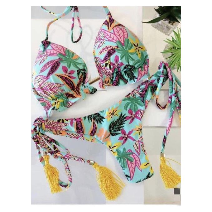 Generic 2023 Sexy Bandeau Bikini Print Women's Two-Piece Swimsuit