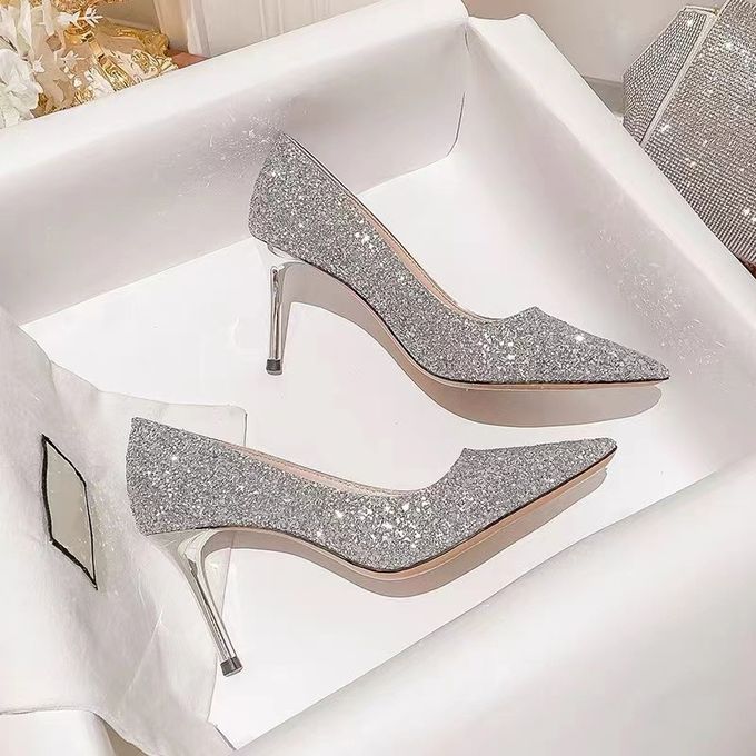 Fashion Silver High Heels Women Wedding Shoes Bride Gold Heels Luxury Designer Elegant Party Sandals Dress Strip Pole Dance Silver Heels DON Jumia Nigeria