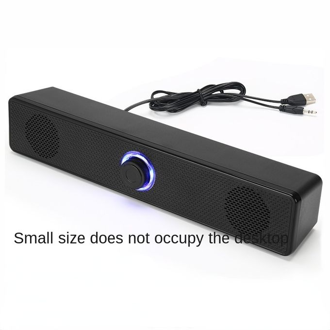 Haut-parleur d'ordinateur 4D Surround Soundbar Bluetooth Speaker5.0  Haut-parleur filaire Subwoofer stéréo Barre de son pour ordinateur portable PC  Gamer, version filaire