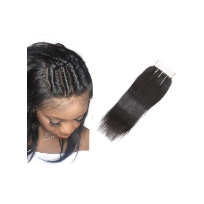 Fashion Grade 8a 3 Part Straight 4 4 Lace Closure Natural Jumia