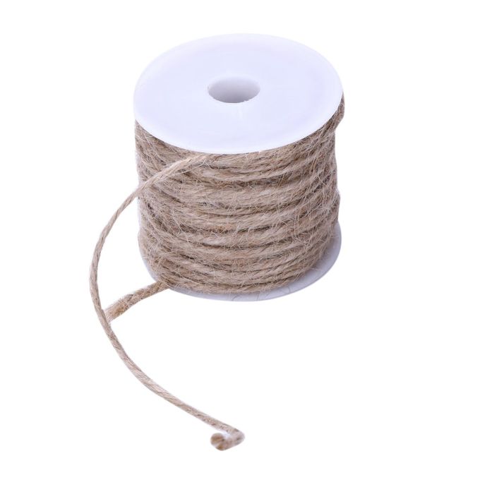 Craft Jute Burlap Ribbon Twine Rope Cord String Pack Roll Tan 2mm Dia 50m Length, Adult Unisex, Size: One size, Brown