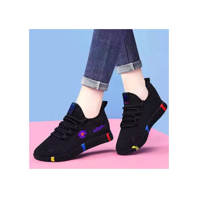 product_image_name-Fashion-Sneakers For Ladies -black And Purple Mix-1