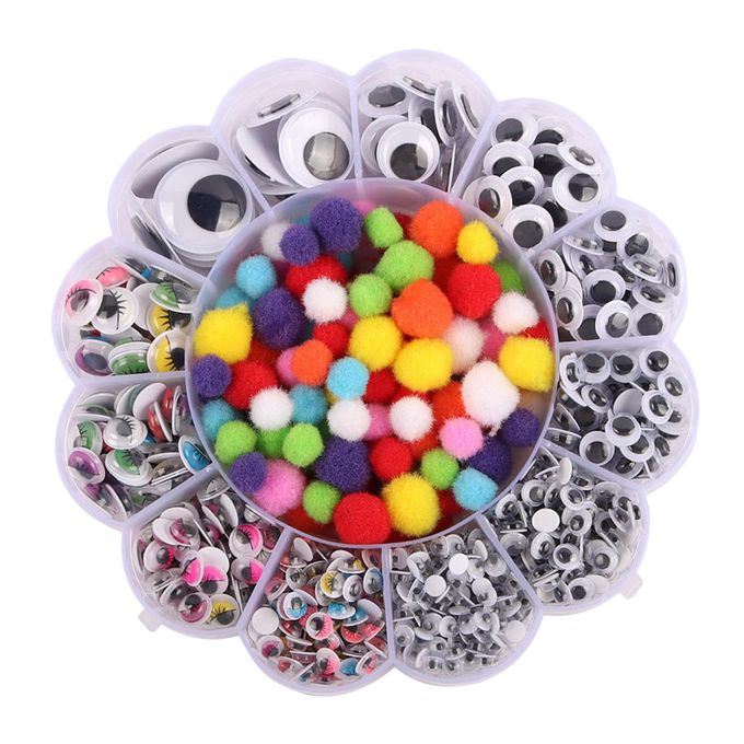 Generic 900pcs Googly Wiggly Wobbly Craft Eyes Self Adhesive 5-25mm With