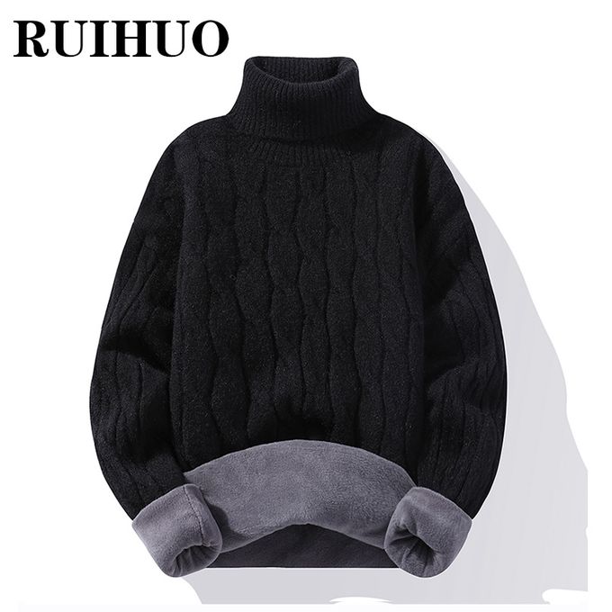 Fashion Fleece Turtleneck Sweater Men 