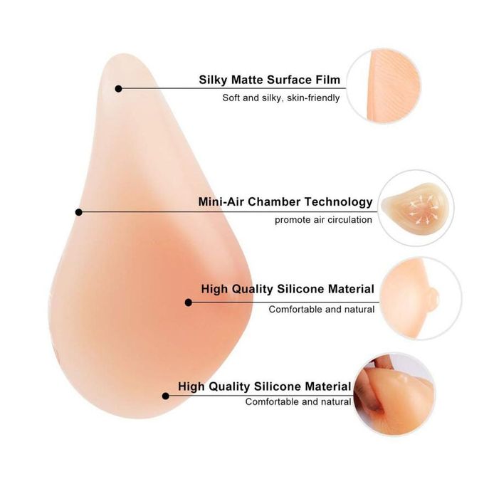 ZYSoil Mastectomy Breast Prosthesis for Women Silicone Breast Form  Artificial Fake Silicone Breast Pad Chest Enhance