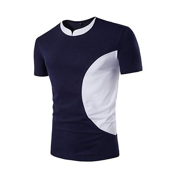 Fashion Trendy T-Shirt - Blue & White