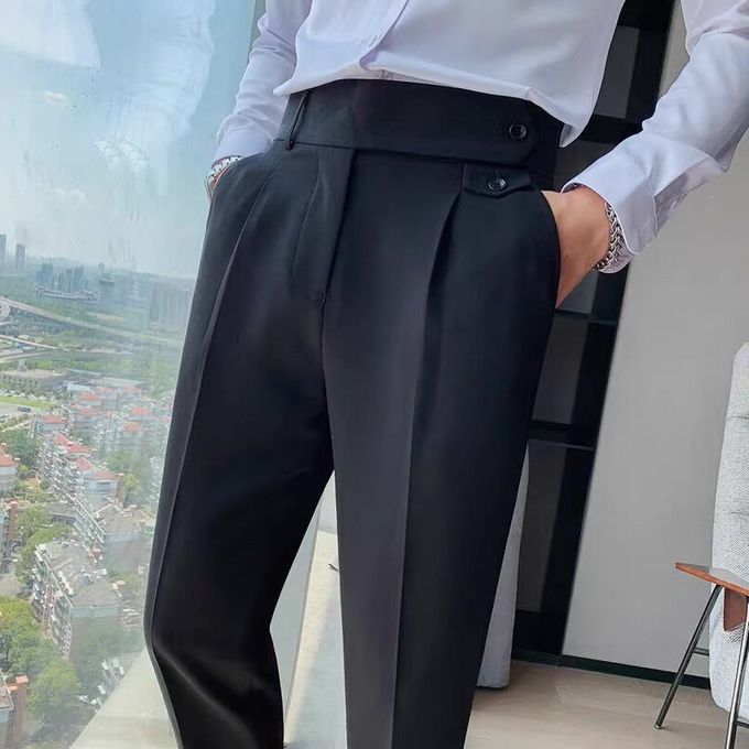 Generic (White)Spring Summer Suit Pants Men's Straight Naples