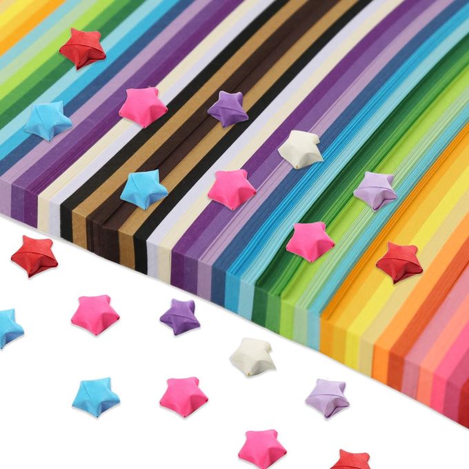 Generic 2060 Sheets Star Origami Paper 27 Assortment Color Paper Strip  Double Sided Origami Solid Color Decoration Paper Strips