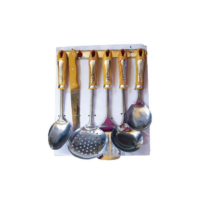 Unique 6pcs Cooking Spoon Set With Wall Hanger