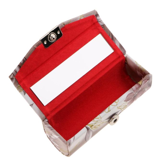 product_image_name-Generic-Flower Leather Case Holder Box With Mirror Inside & Gray-1