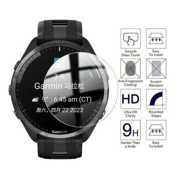  iDaPro [4 Pack] Screen Protector for Garmin Forerunner 255/255  Music 46mm Smartwatch + Silicone Anti-dust Plugs Tempered Glass  Anti-Scratch Bubble-Free : Cell Phones & Accessories