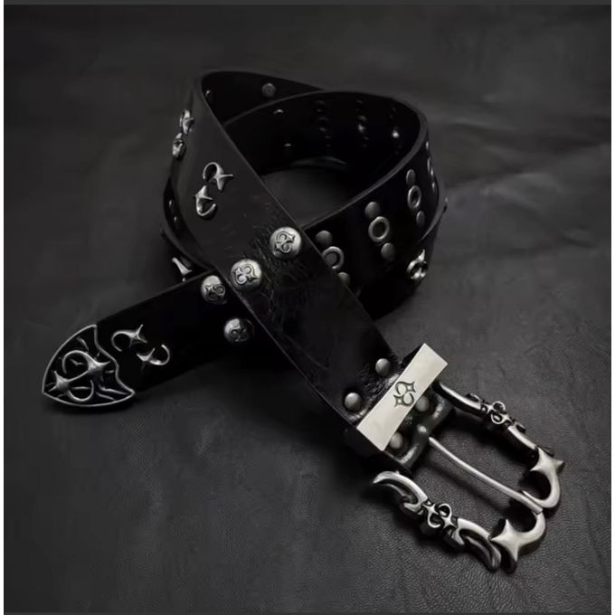Fashion 1 PCS Gerrit punk leather studded belt Y2K belt