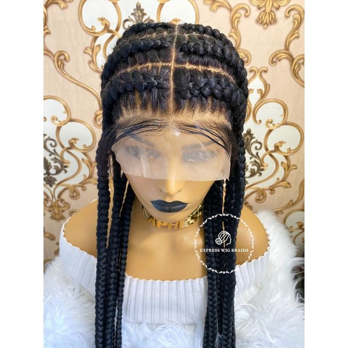 Beaded Frontal Ghana weaving braided wig