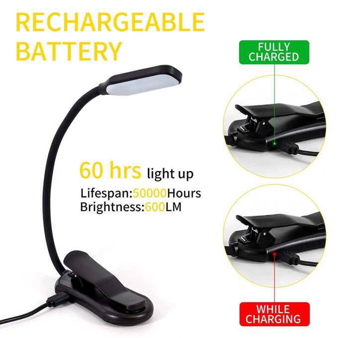 Shop Generic Rechargeable Book Light 7 LED Reading Light With 3 Online