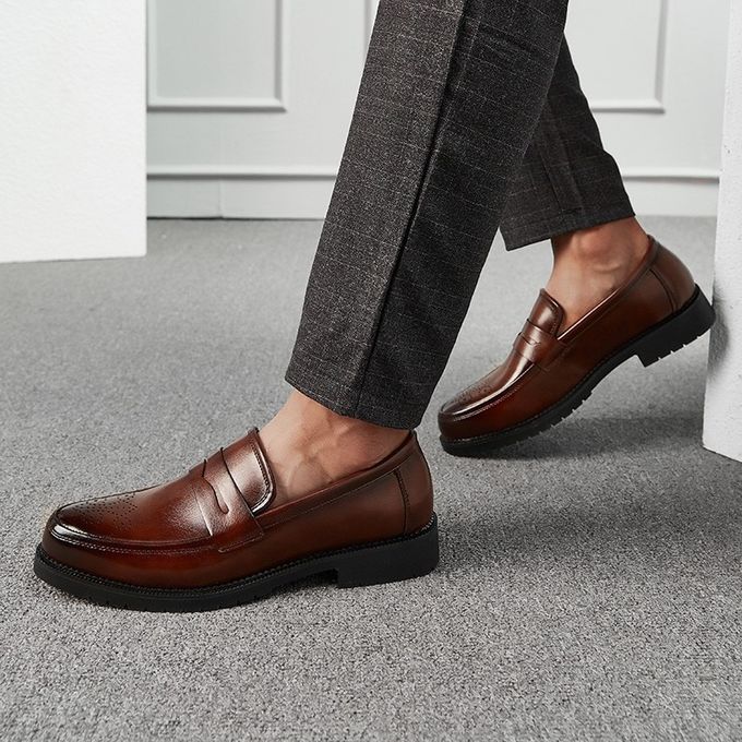 Fashion Brand Men s Casual Leather Shoes Italian Brogue Designer