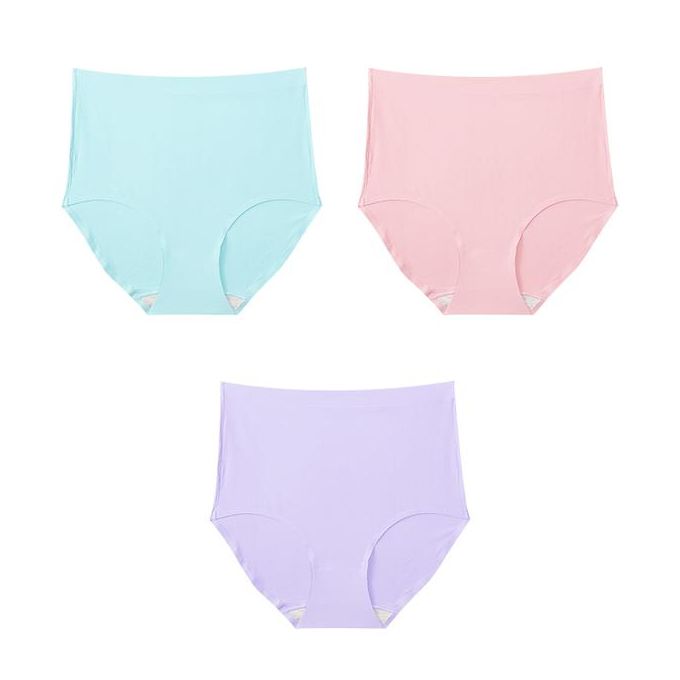 Generic Fallsweet 3pcs Seamless Panties For Women High Rise