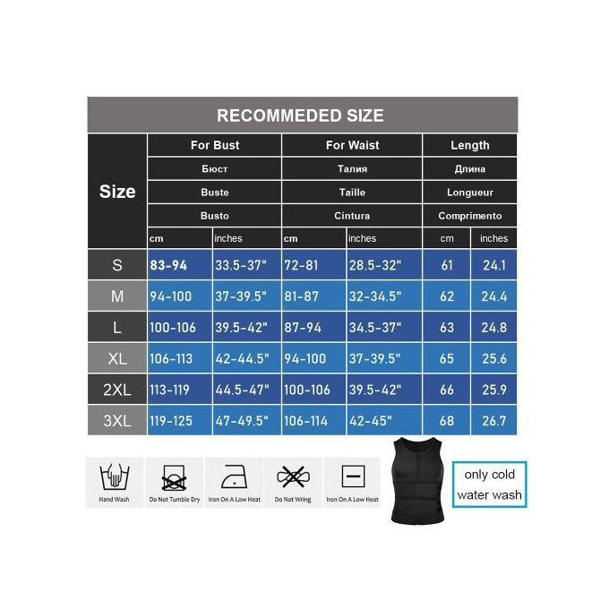 Fashion Corset Mens Slimming Belt Fitness Neoprene Sauna Suit For Men Waist  Trainer Vest Zipper Body Shaper With Adjustable Tank Top