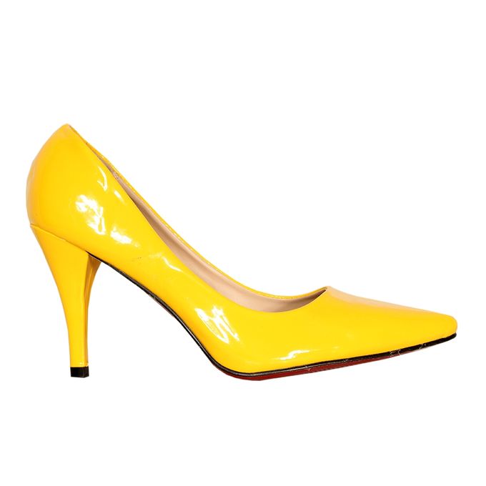 Fashion Women Heel Court Shoe - Yellow 