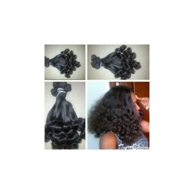 Fashion Soft Indian Bouncy Curly Hair 4bundles Natural Colour 18