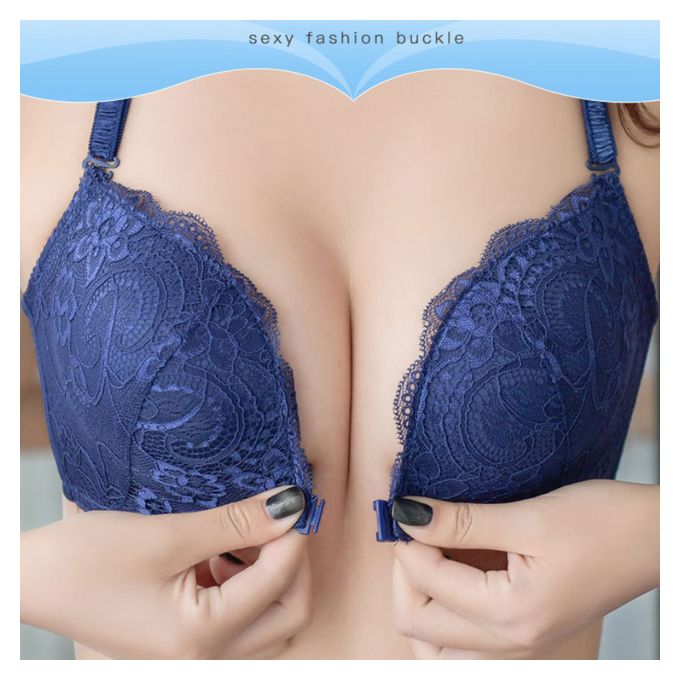 Women's Bras Sexy Lace Wireless Bra Front Closure Push Up Bra