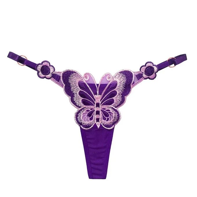 Generic Women Butterfly Embroidry Lace Thong Pant Underwear