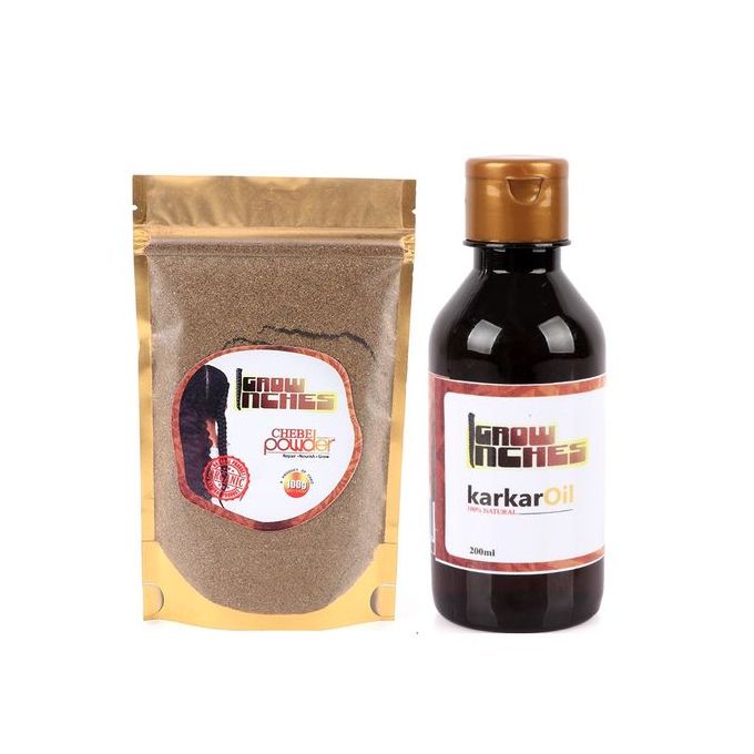Grow Inches Chebe Powder And Karkar Oil 200ml Natural Hair Care