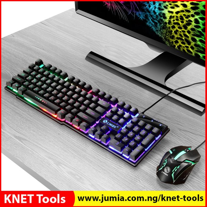 Limeide Usb Wired Pc Rainbow Led Gaming Keyboard With Mouse