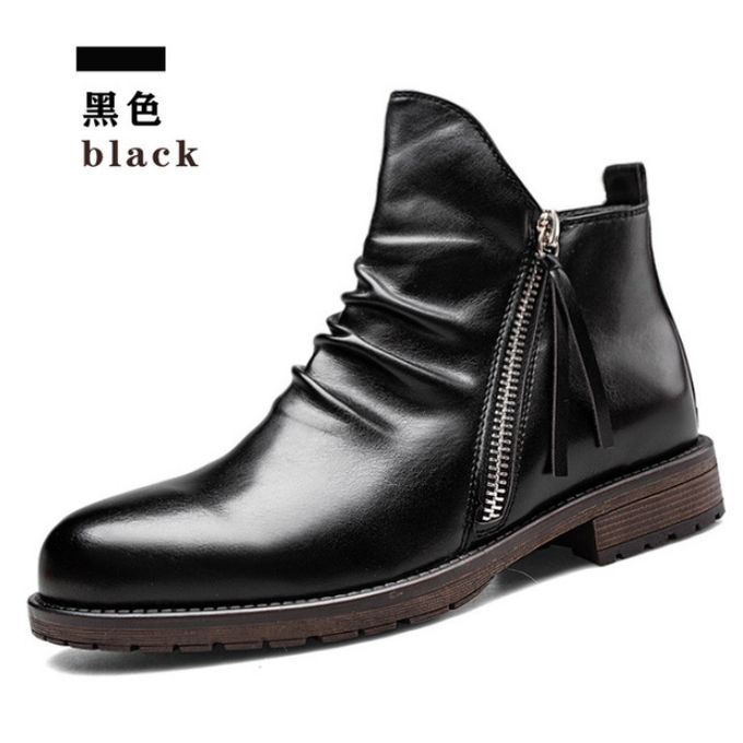 black mens military boots