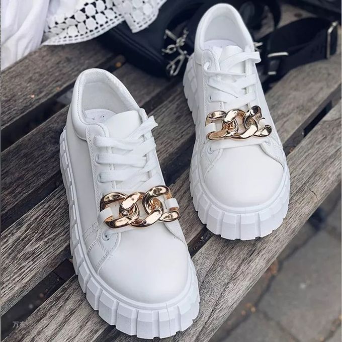 Female Fashionable Sneakers - White 
