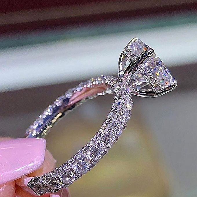 Fashion Diamond Round Princess Engagement Ring Silver Jumia Nigeria