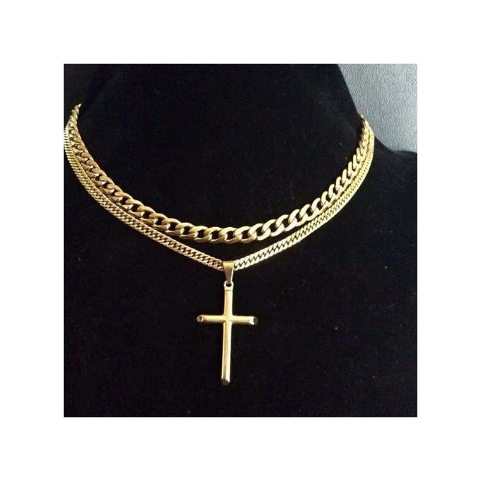 Cuban link gold new arrivals chain with cross