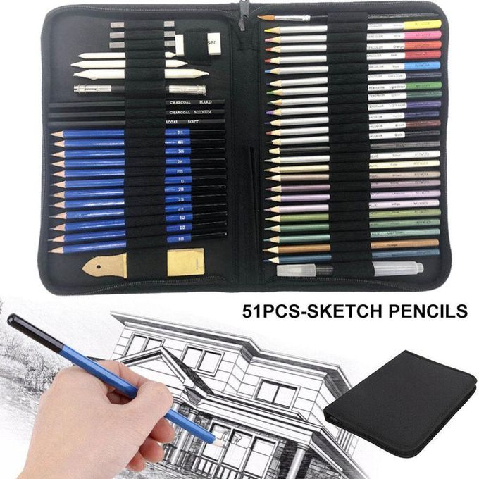 Bulk-buy Wholesale Customized Portable Drawing Kit Panting Art Stationery Set  Professional Sketching Drawing Pencil Set for Kids Painting price comparison