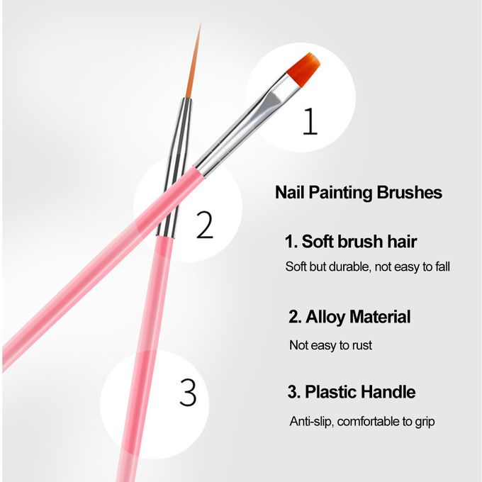Fashion Nail Art Tools Kit UV Nail Painting Brush Set Dotting Pen | Jumia  Nigeria