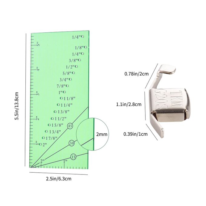 Generic Seam Allowance Ruler and 2 Magnetic Seam Guide for Sewing