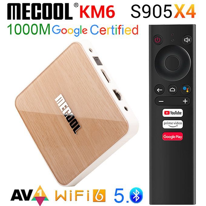 Mecool KM6 Deluxe Amlogic S905X4 Smart TV Box Android 10 4GB 64GB Google  Certified Wifi 6 AV1 USB3.0 1000M 2GB 16GB Set Top Box