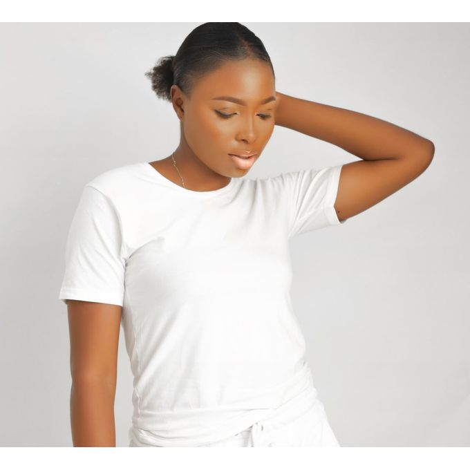 Danami Female Women's Plain Round Neck White T-Shirt | Jumia Nigeria
