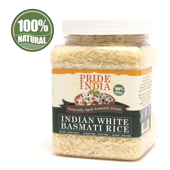 product_image_name-Pride Of India-Indian White Basmati Rice Age Aromatic Grain Jar 3.3lb 1.5kg-1