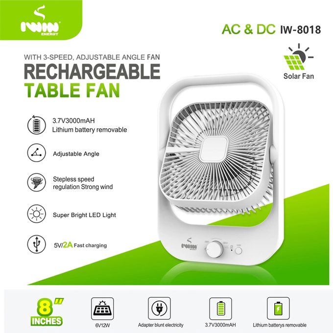 product_image_name-Iwin-8'' Multi-functional Led Light Rechargeable Table Fan-1