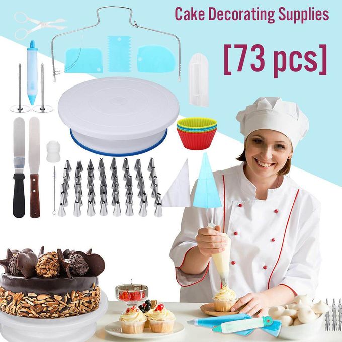 73pcs DIY Cake Decorating Tool Kit Cupcake Baking Supplies