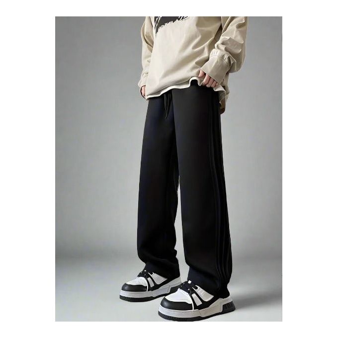 Dat Plitted Baggy Designer Joggers Black - Image 2