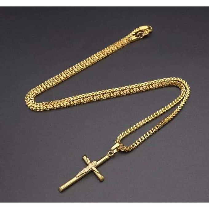 Fashion Gold Chain With Jesus Cross 