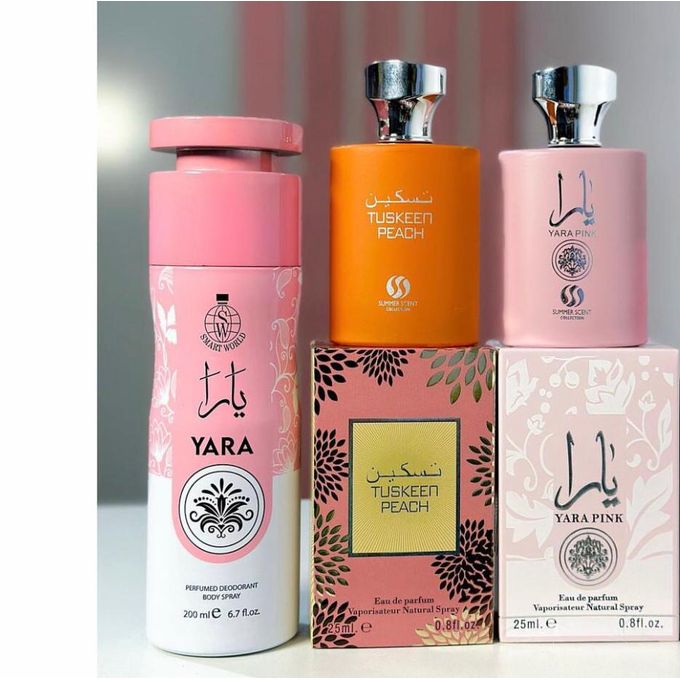Summer SCENT YARA PINK PERFUME 25ML AND TUSKEEN 25ml WITH YARA